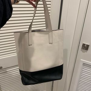 Everlane Black and White Leather Tote